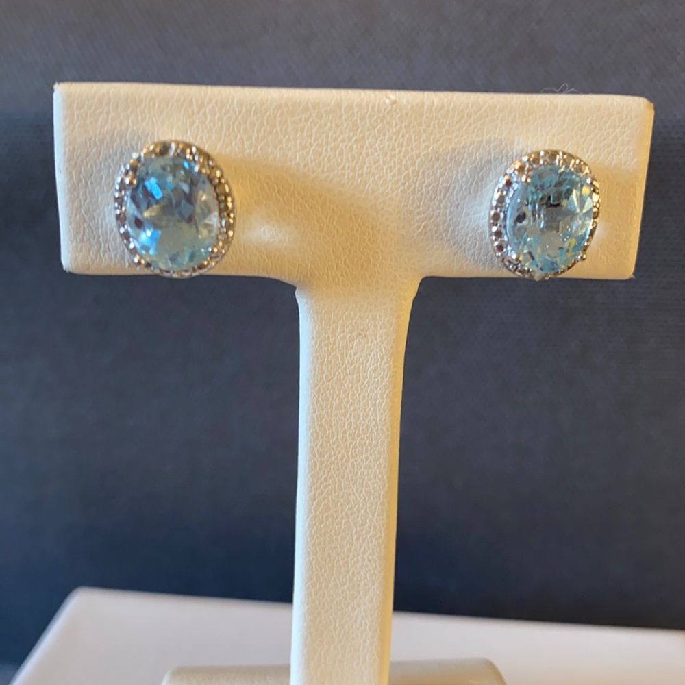 Sterling silver blue topaz earrings